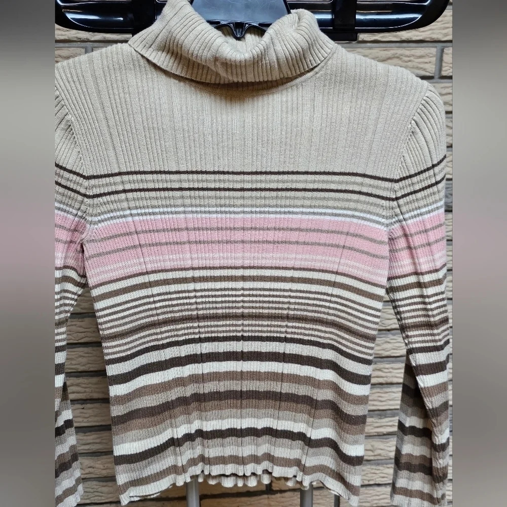 Liz Claiborne Striped Turtleneck Sz XL